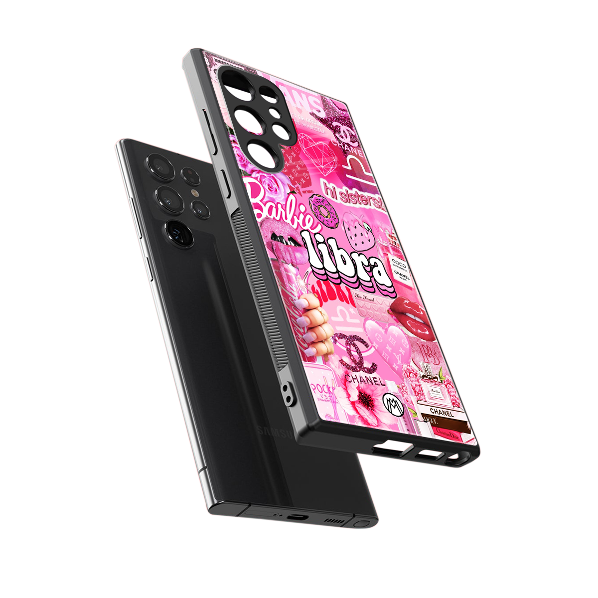 libra aesthetic collage back phone cover | glass case for samsung galaxy s24 ultra