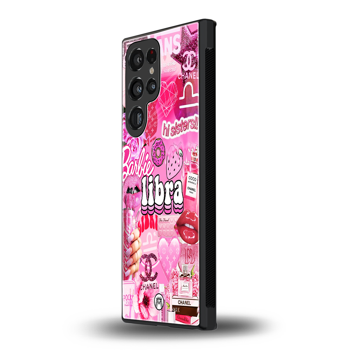 libra aesthetic collage back phone cover | glass case for samsung galaxy s24 ultra