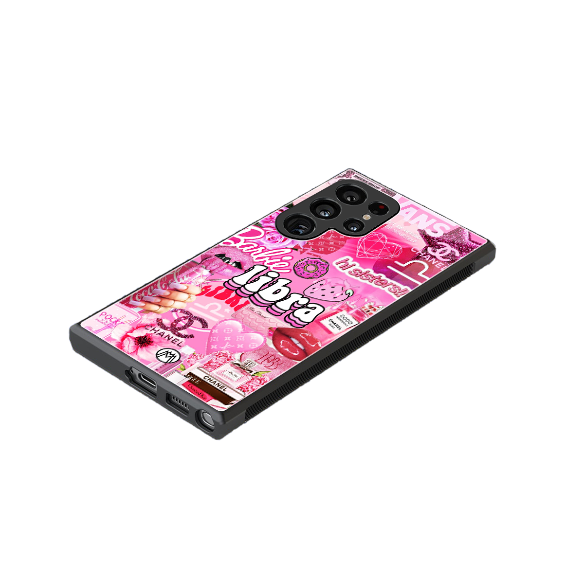 libra aesthetic collage back phone cover | glass case for samsung galaxy s24 ultra