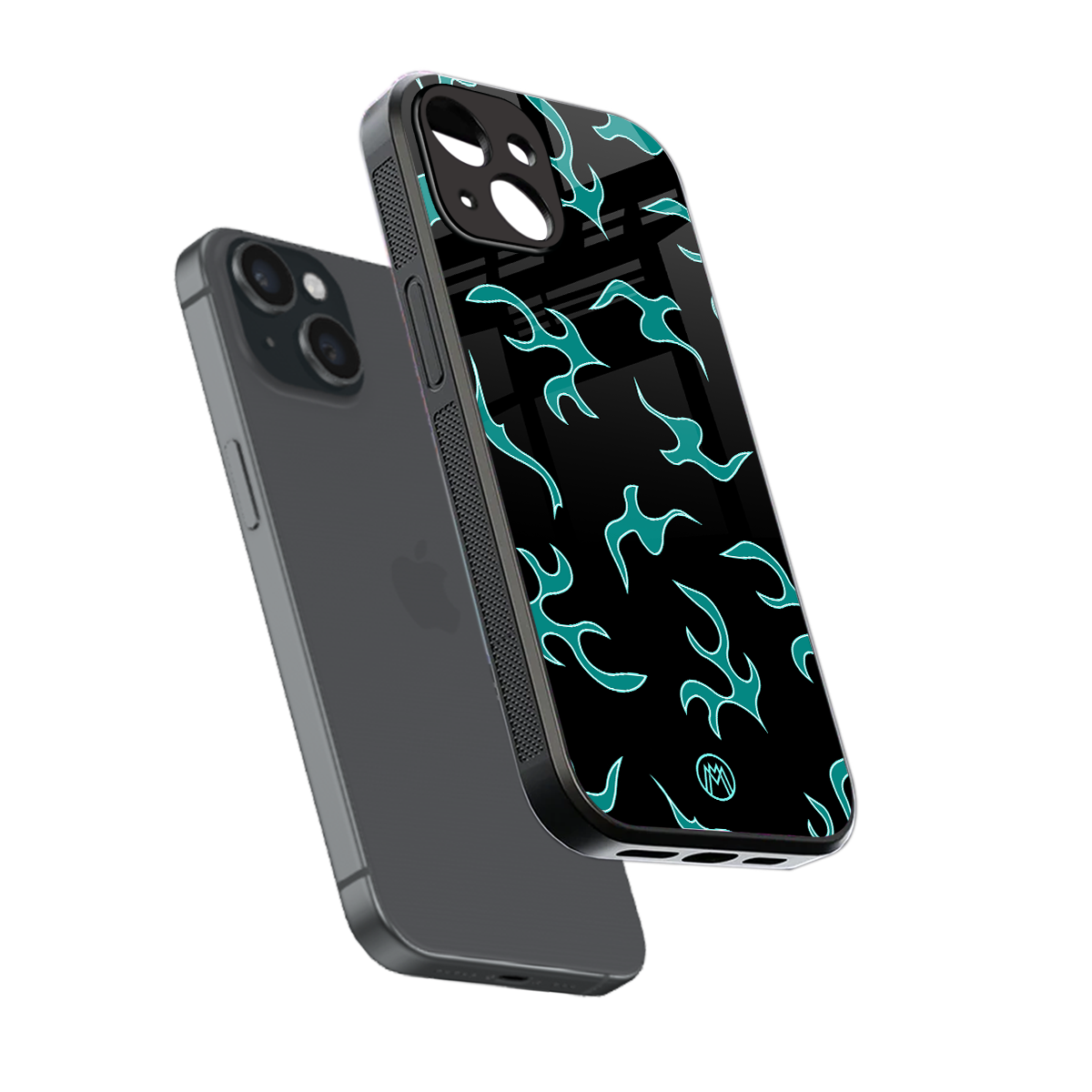 lil blue flames back phone cover | glass case for iphone 13 mini