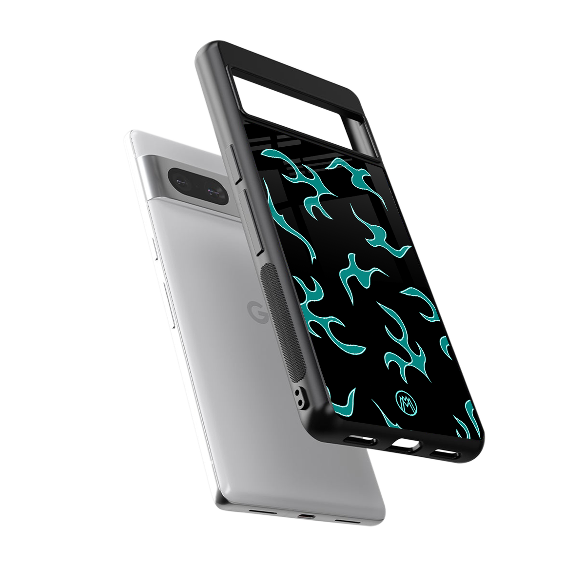 lil blue flames back phone cover | glass case for Google Pixel 7