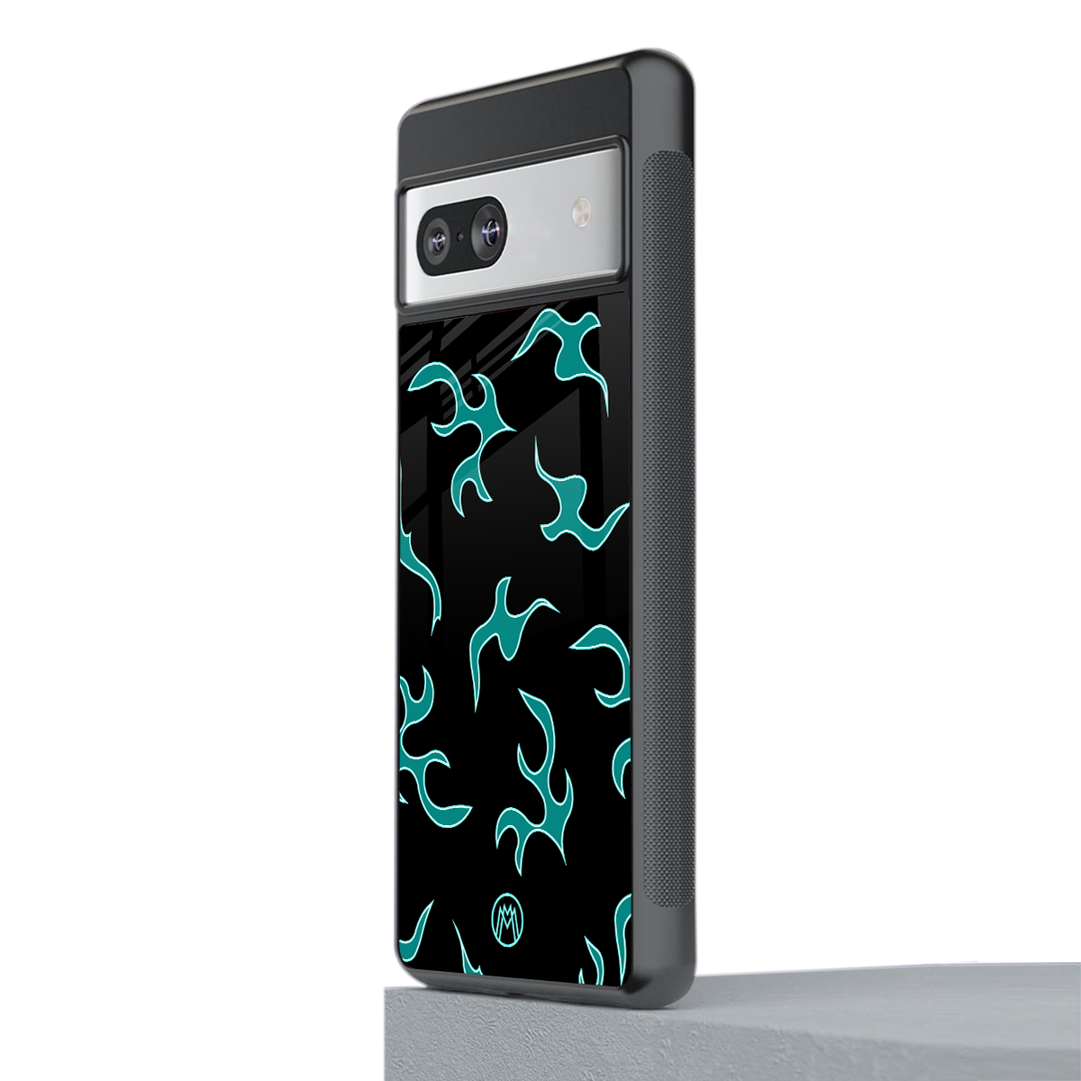 lil blue flames back phone cover | glass case for Google Pixel 7
