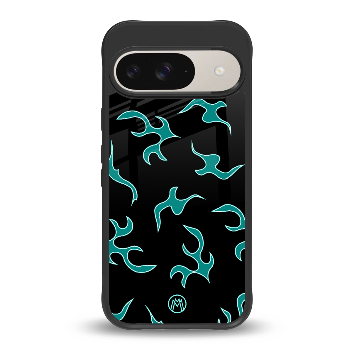 lil blue flames back phone cover | glass case for google pixel 9