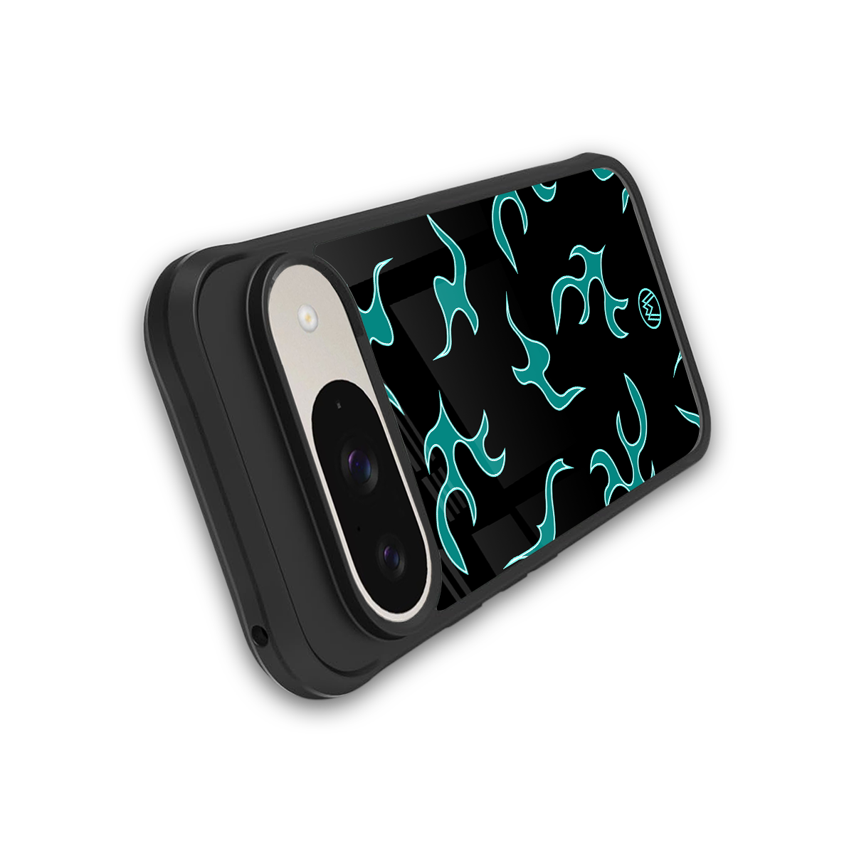 lil blue flames back phone cover | glass case for google pixel 9