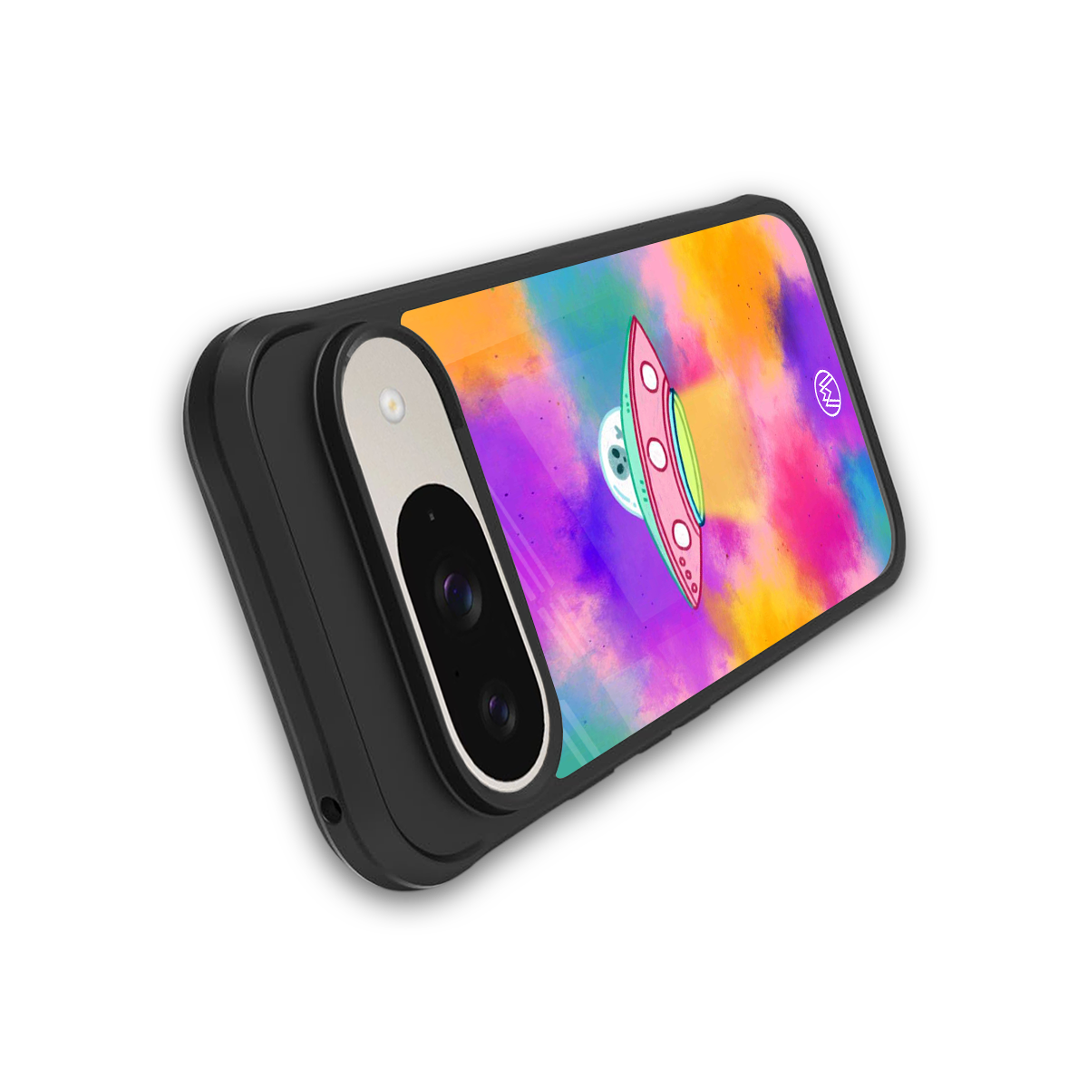 lil colourful alien back phone cover | glass case for google pixel 9