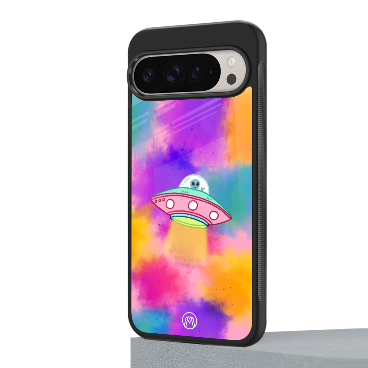 lil colourful alien back phone cover | glass case for google pixel 9 pro