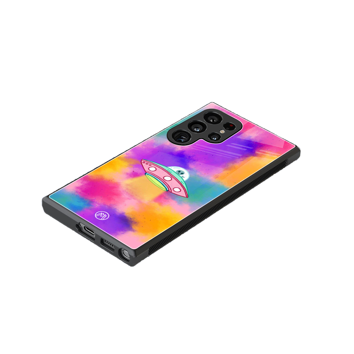 lil colourful alien back phone cover | glass case for samsung galaxy s24 ultra