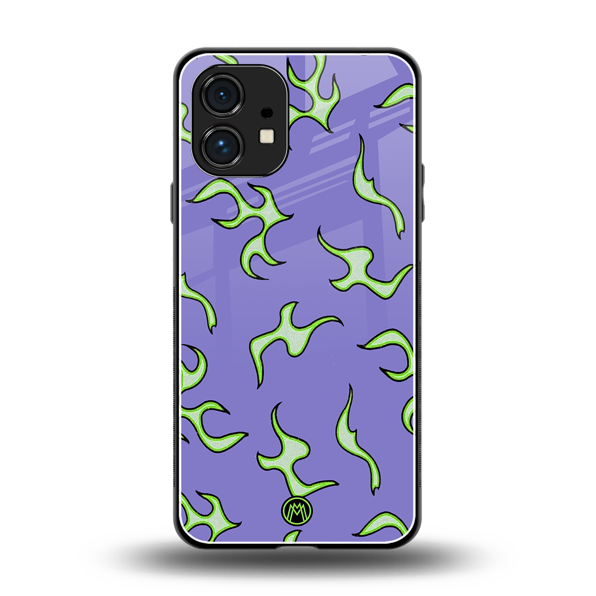 lil flames on purple back phone cover | glass case for nothing phone 1