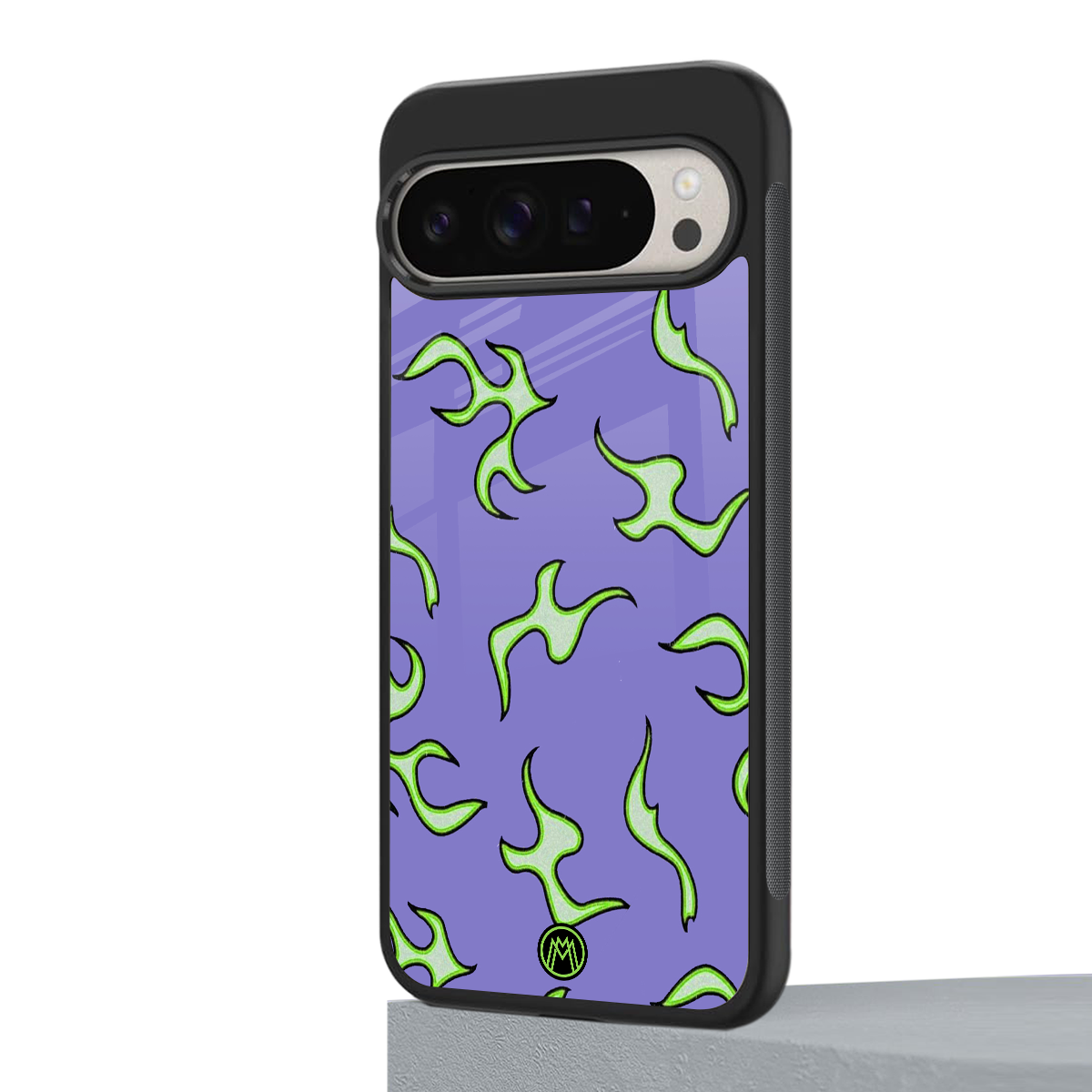 lil flames on purple back phone cover | glass case for google pixel 9 pro