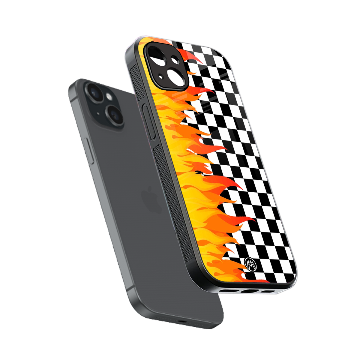 lil flames wild mode back phone cover | glass case for iphone 15 plus
