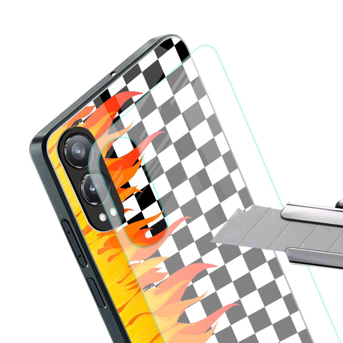 lil flames wild mode back phone cover | glass case for oneplus nord ce 4 lite