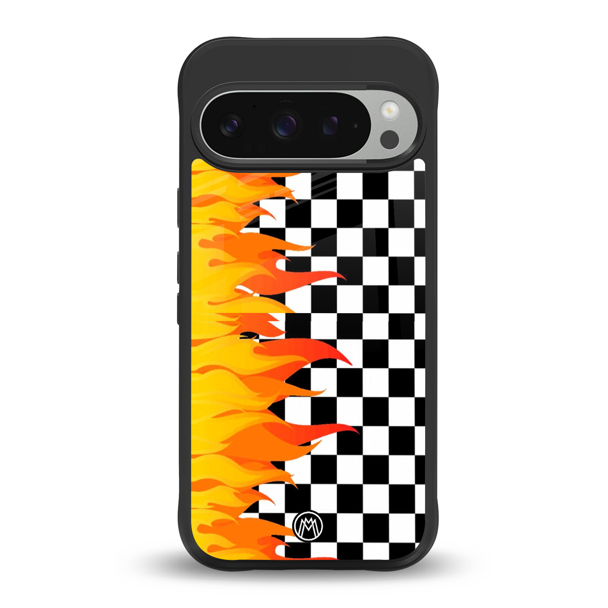 lil flames wild mode back phone cover | glass case for google pixel 9 pro