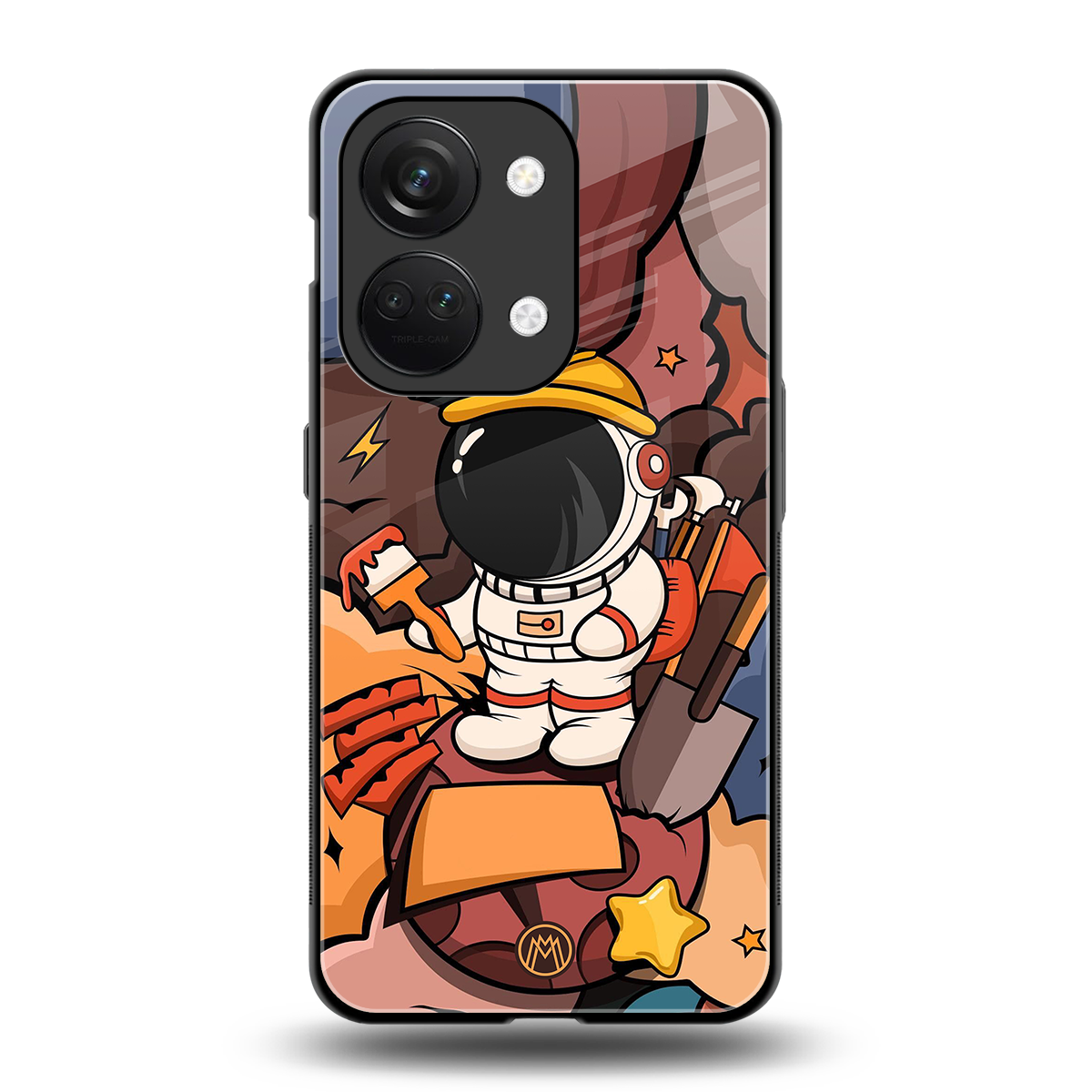 lil spaceman back phone cover | glass case for oneplus nord 3