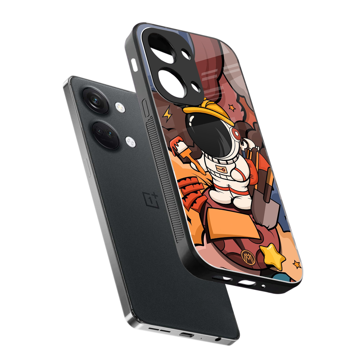 lil spaceman back phone cover | glass case for oneplus nord 3