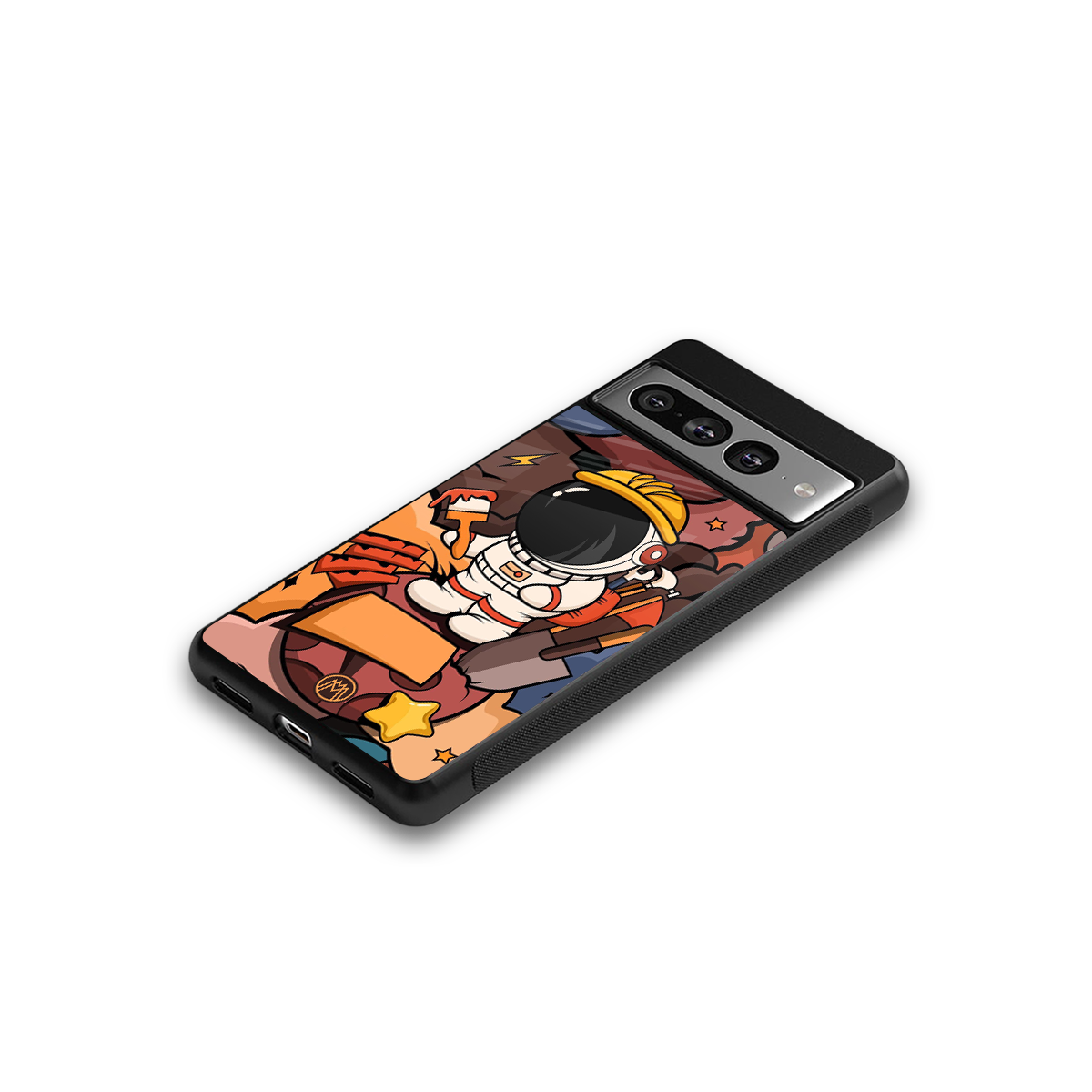lil spaceman back phone cover | glass case for google pixel 7 pro