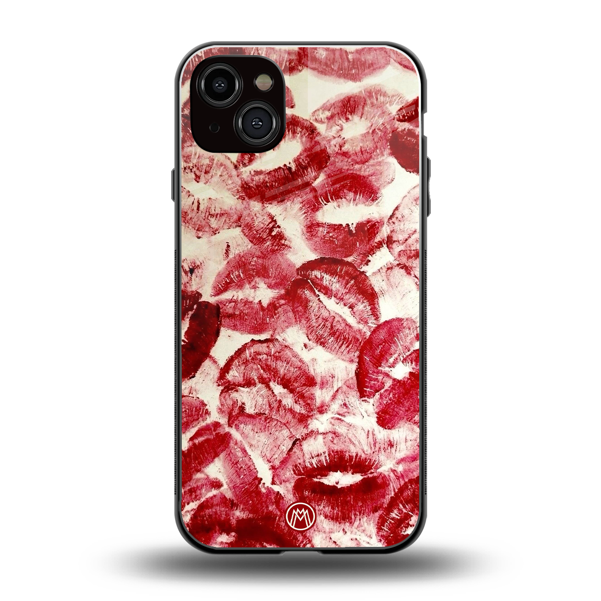 lip glam back phone cover | glass case for iphone 15 plus