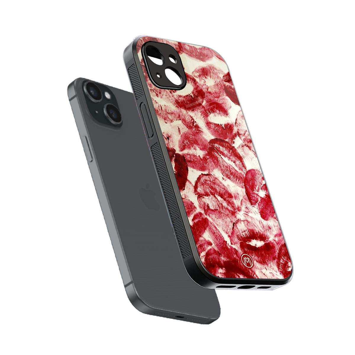 lip glam back phone cover | glass case for iphone 15 plus