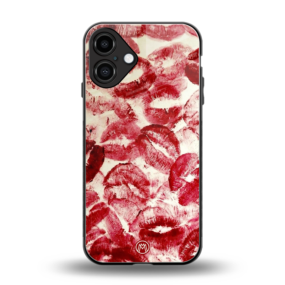 lip glam back phone cover | glass case for iphone 16 plus