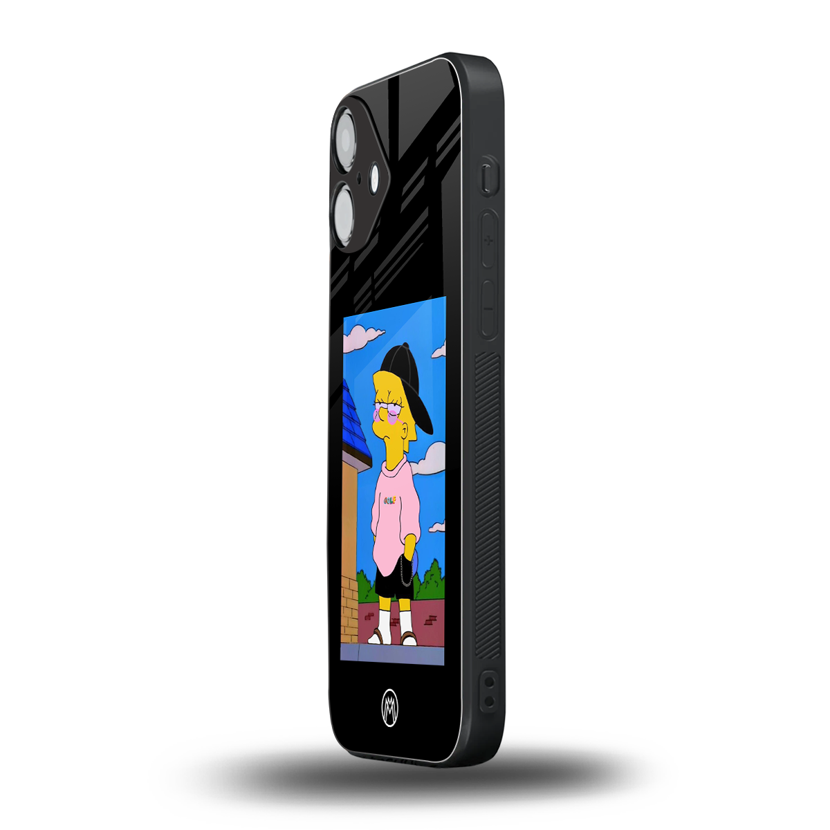 lisa simpson back phone cover | glass case for iphone 16 plus