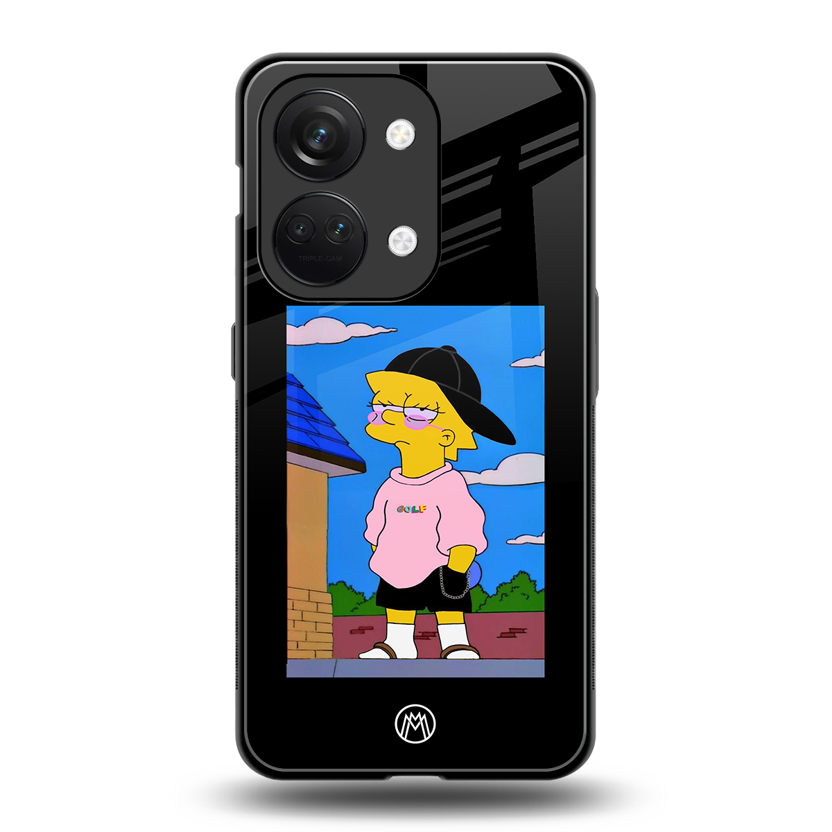 lisa simpson back phone cover | glass case for oneplus nord 3