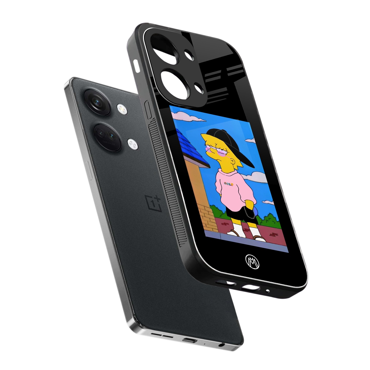 lisa simpson back phone cover | glass case for oneplus nord 3
