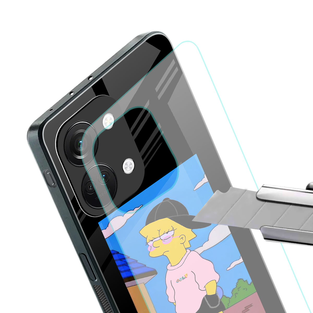 lisa simpson back phone cover | glass case for oneplus nord 3