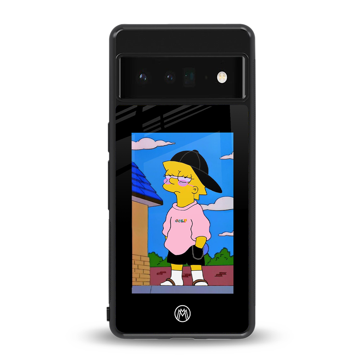 lisa simpson back phone cover | glass case for google pixel 6 pro