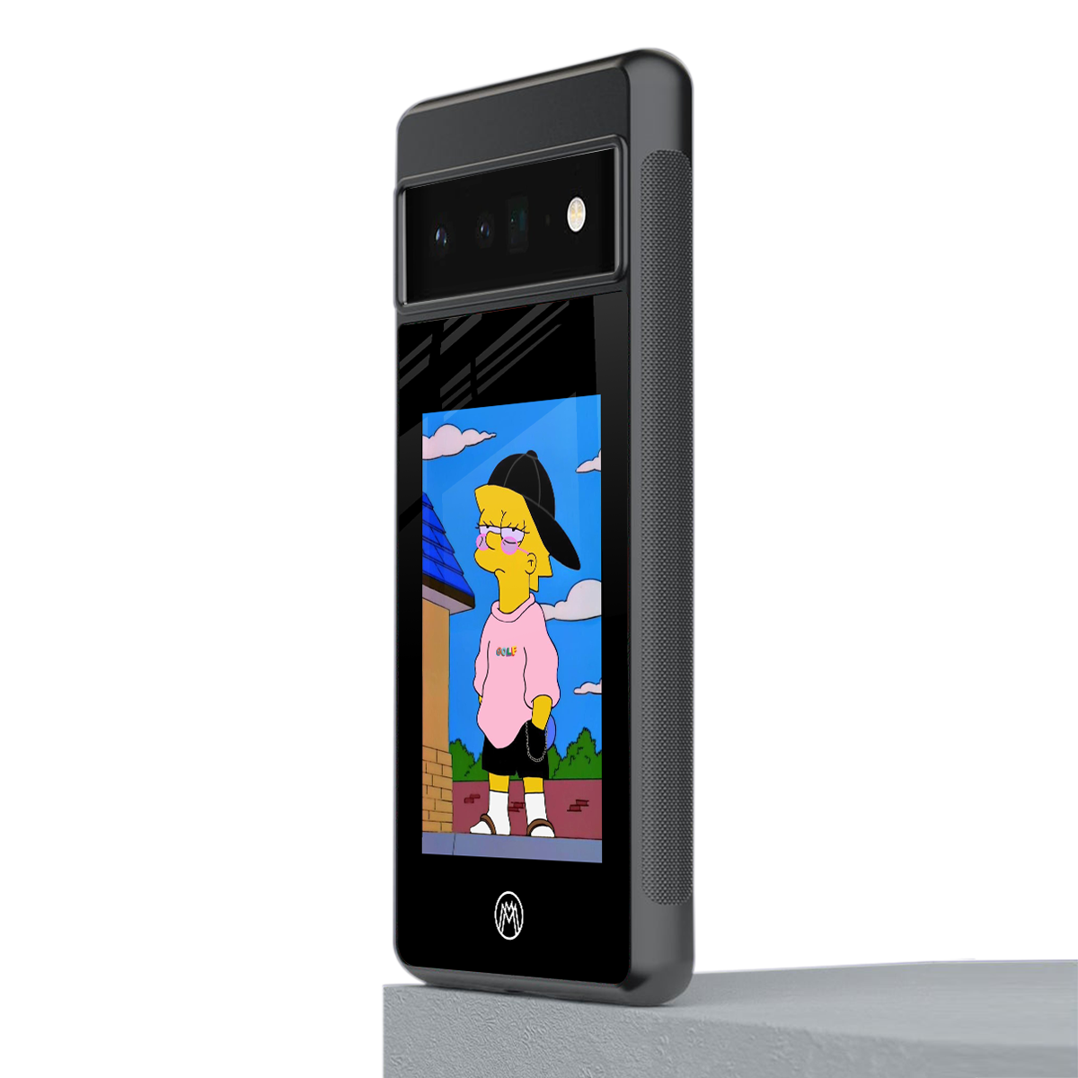 lisa simpson back phone cover | glass case for google pixel 6 pro