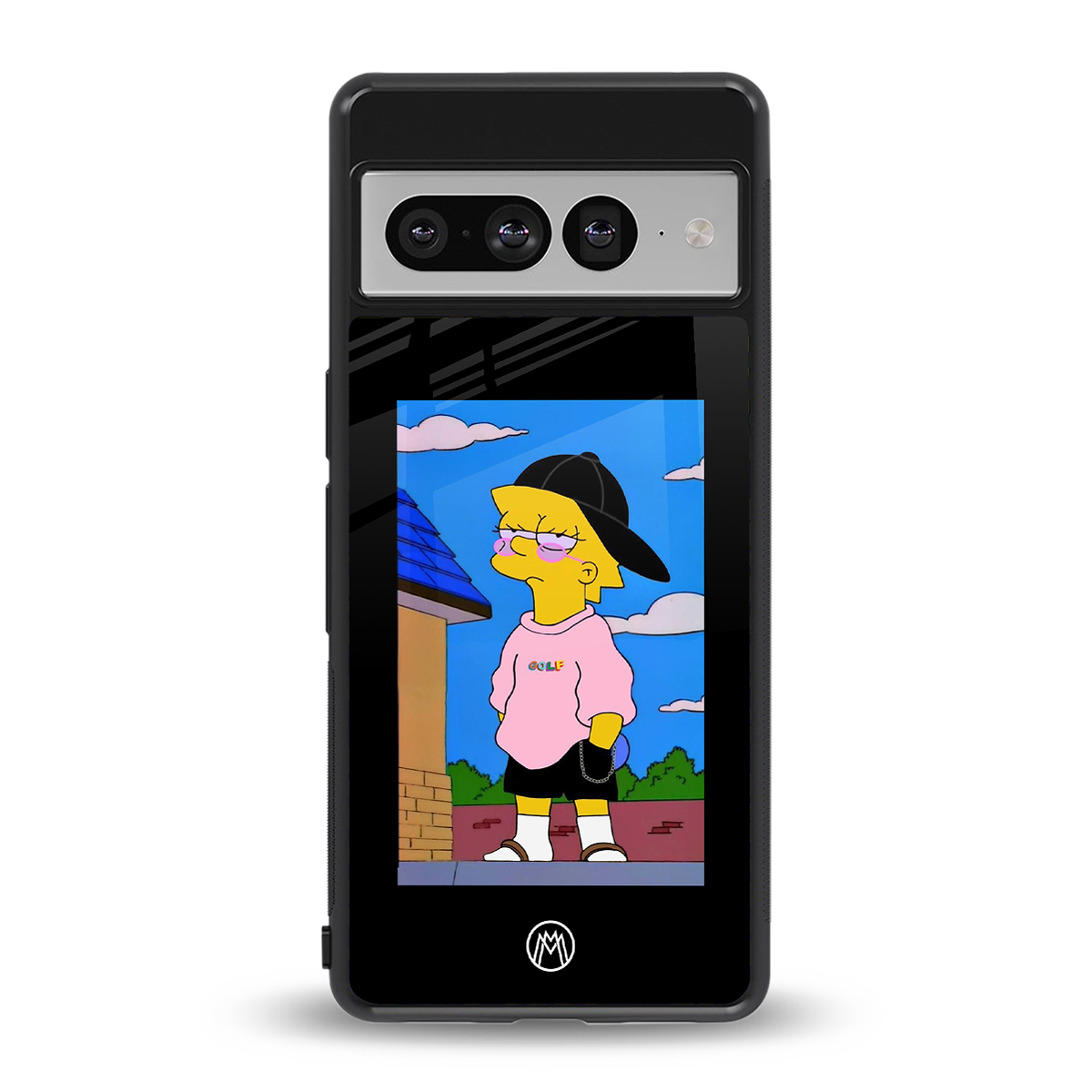 lisa simpson back phone cover | glass case for google pixel 7 pro