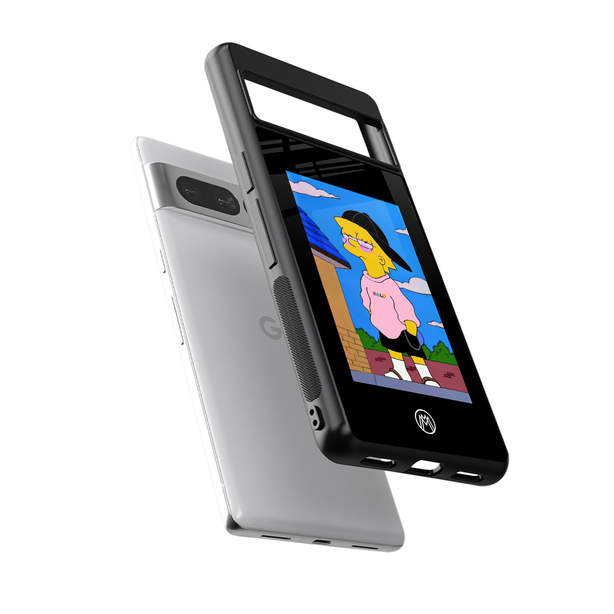 lisa simpson back phone cover | glass case for google pixel 7 pro
