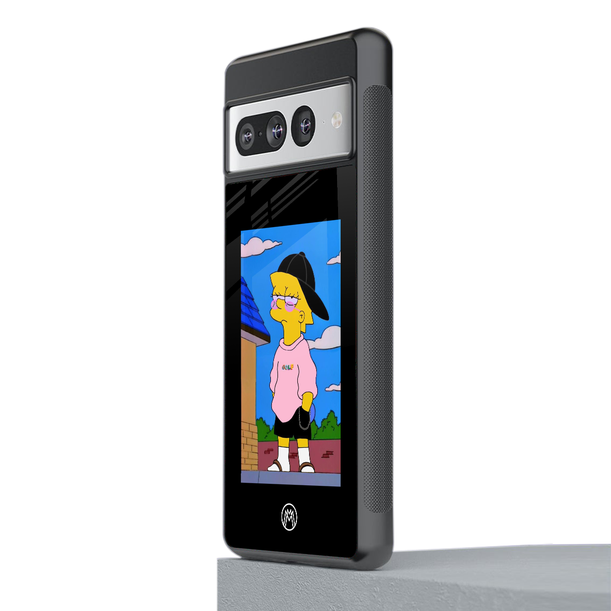 lisa simpson back phone cover | glass case for google pixel 7 pro