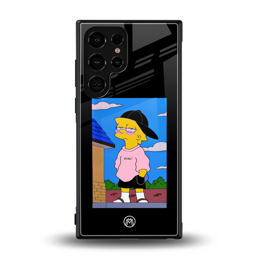 lisa simpson back phone cover | glass case for samsung galaxy s24 ultra