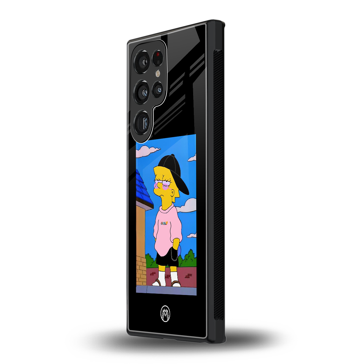 lisa simpson back phone cover | glass case for samsung galaxy s24 ultra