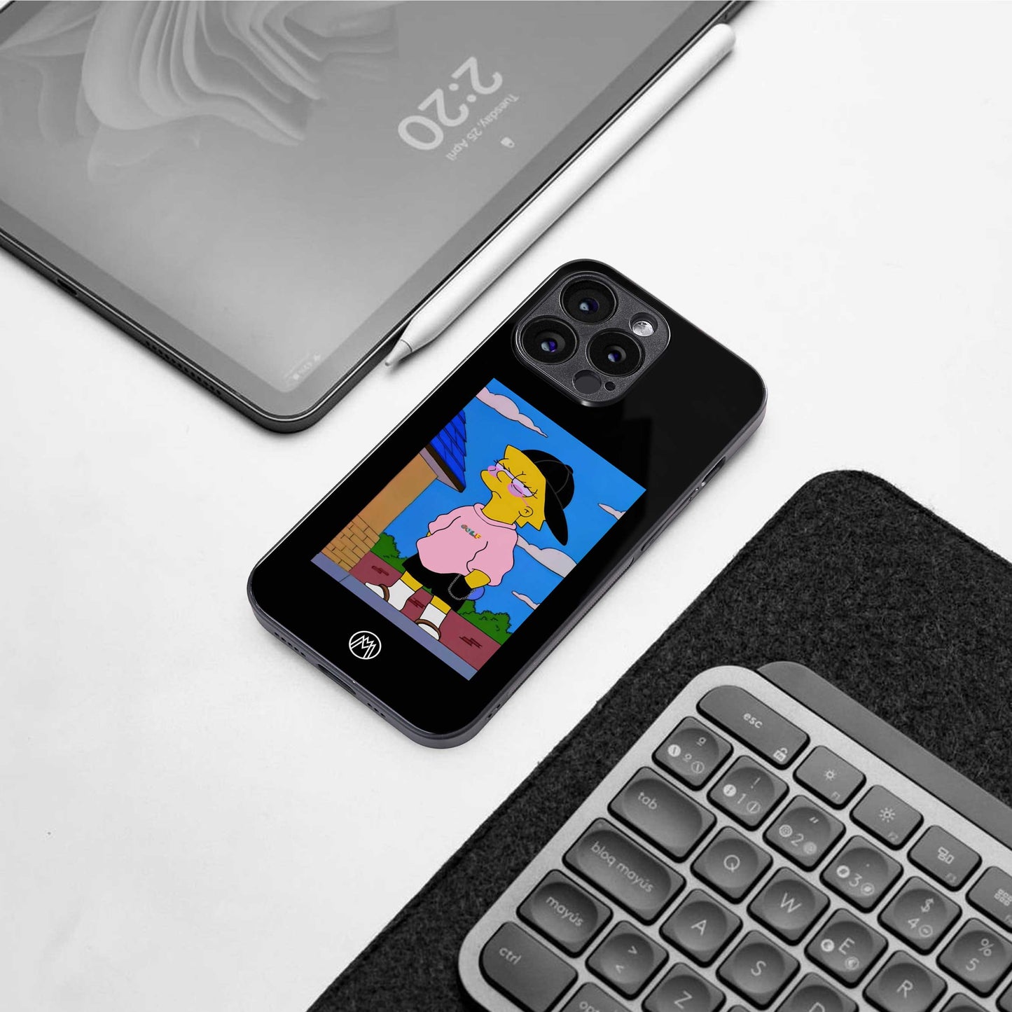 lisa simpson back phone cover | glass case for google pixel 7 pro