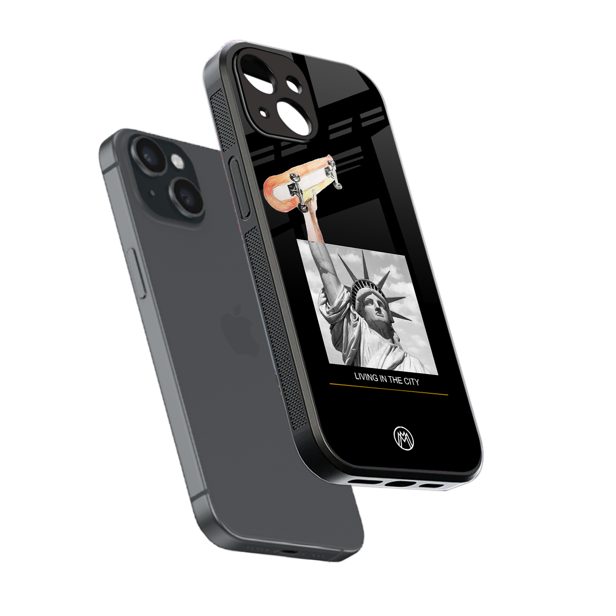 living in the city back phone cover | glass case for iphone 13 mini