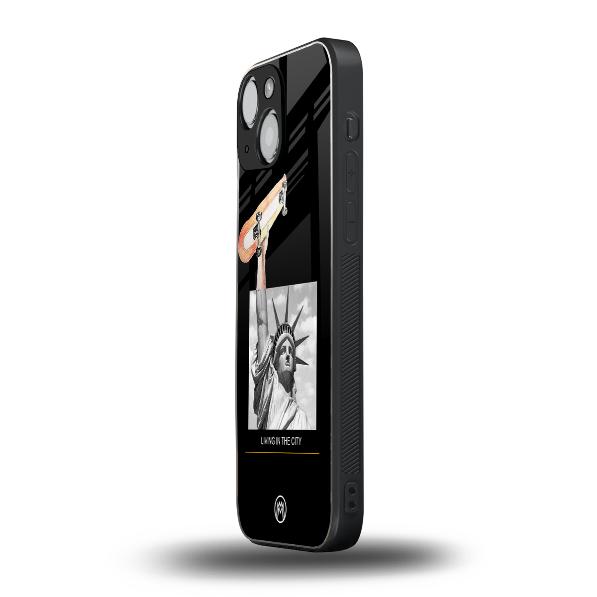 living in the city back phone cover | glass case for iphone 13 mini
