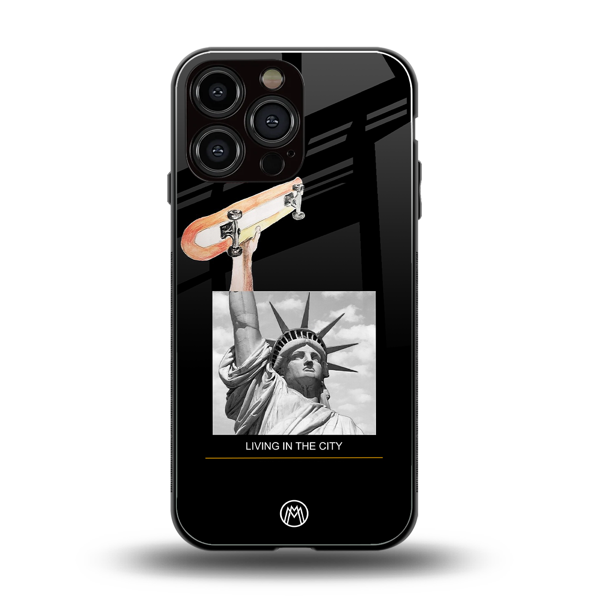 living in the city back phone cover | glass case for iphone 14 pro max