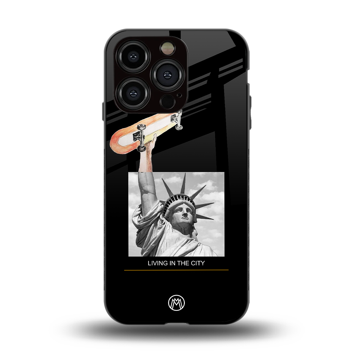 living in the city back phone cover | glass case for iphone 14 pro