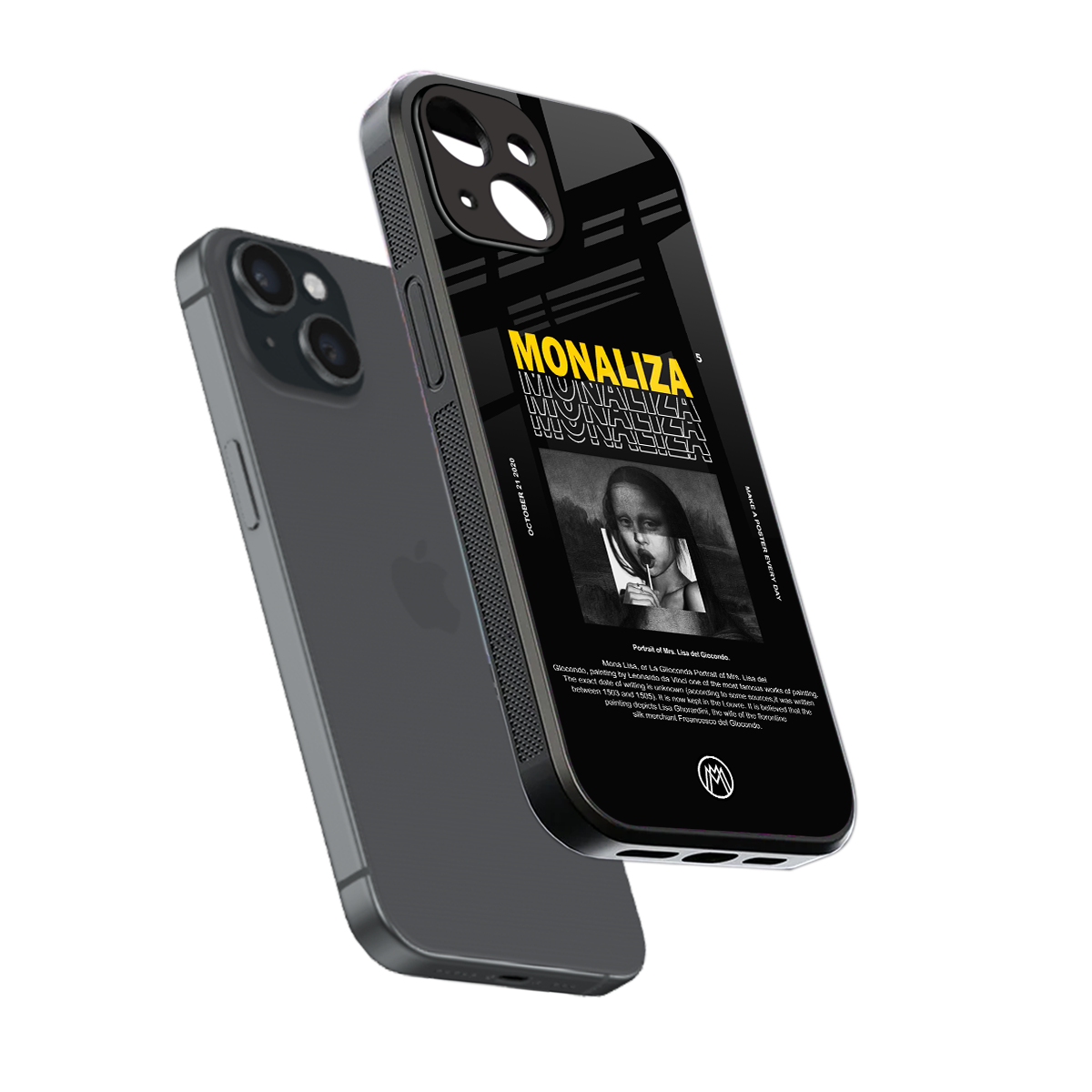 lollipop monaliza back phone cover | glass case for iphone 13 mini