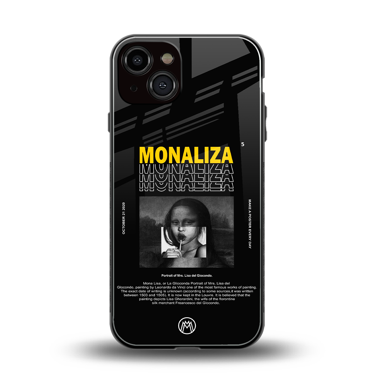 lollipop monaliza back phone cover | glass case for iphone 13