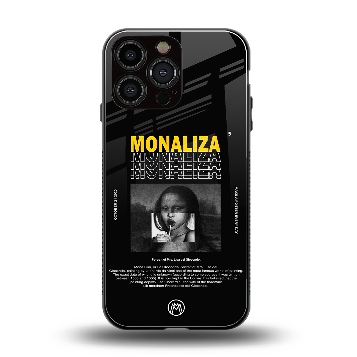 lollipop monaliza back phone cover | glass case for iphone 14 pro max