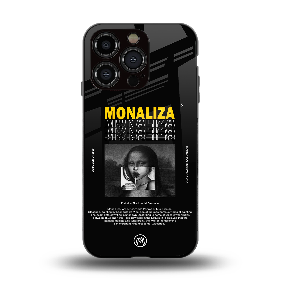 lollipop monaliza back phone cover | glass case for iphone 14 pro