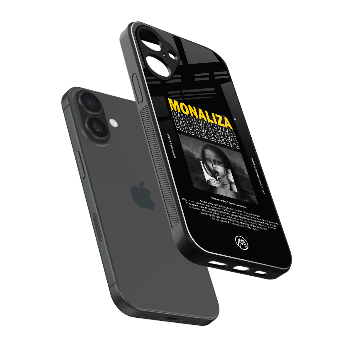 lollipop monaliza back phone cover | glass case for iphone 16 plus
