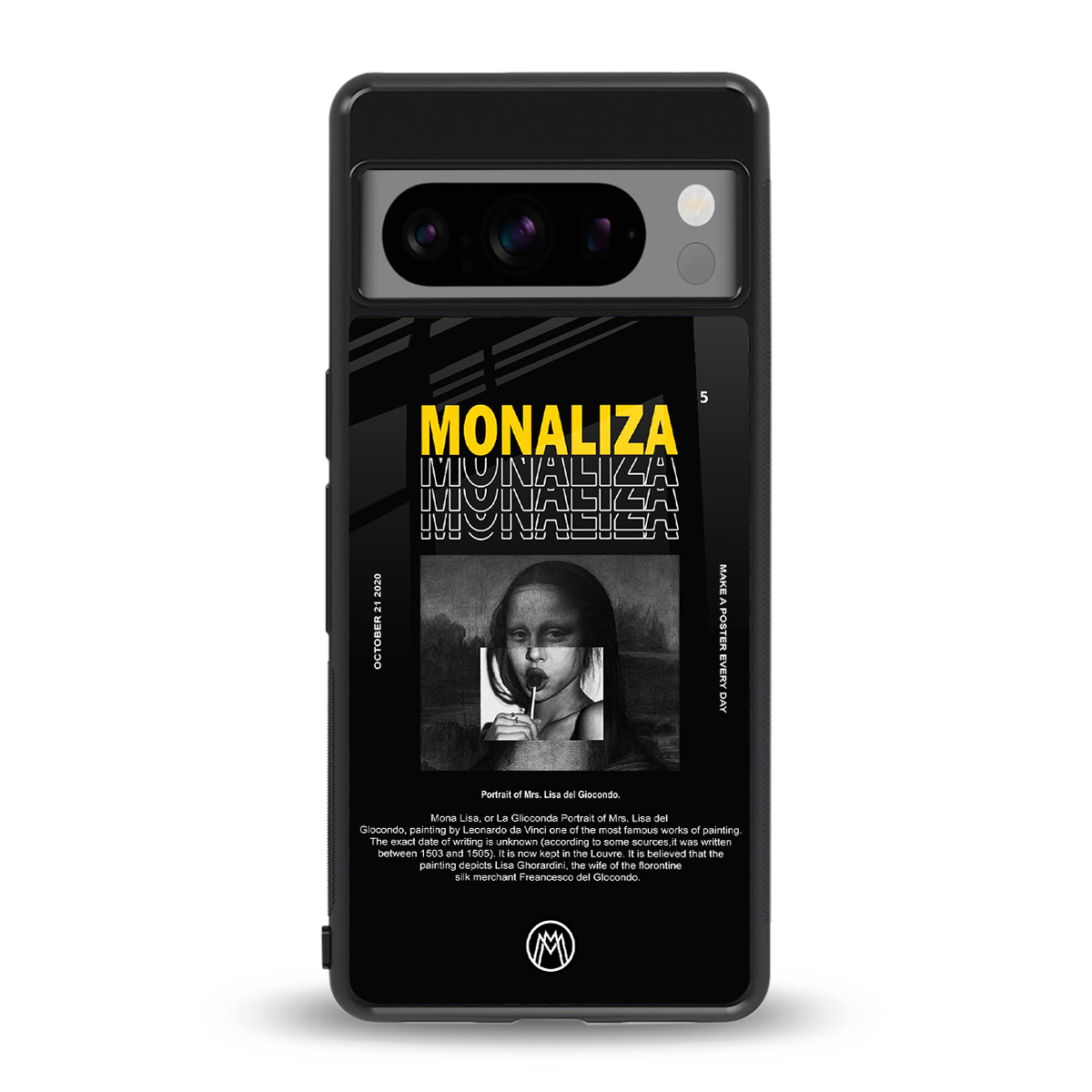 lollipop monaliza back phone cover | glass case for google pixel 8 pro