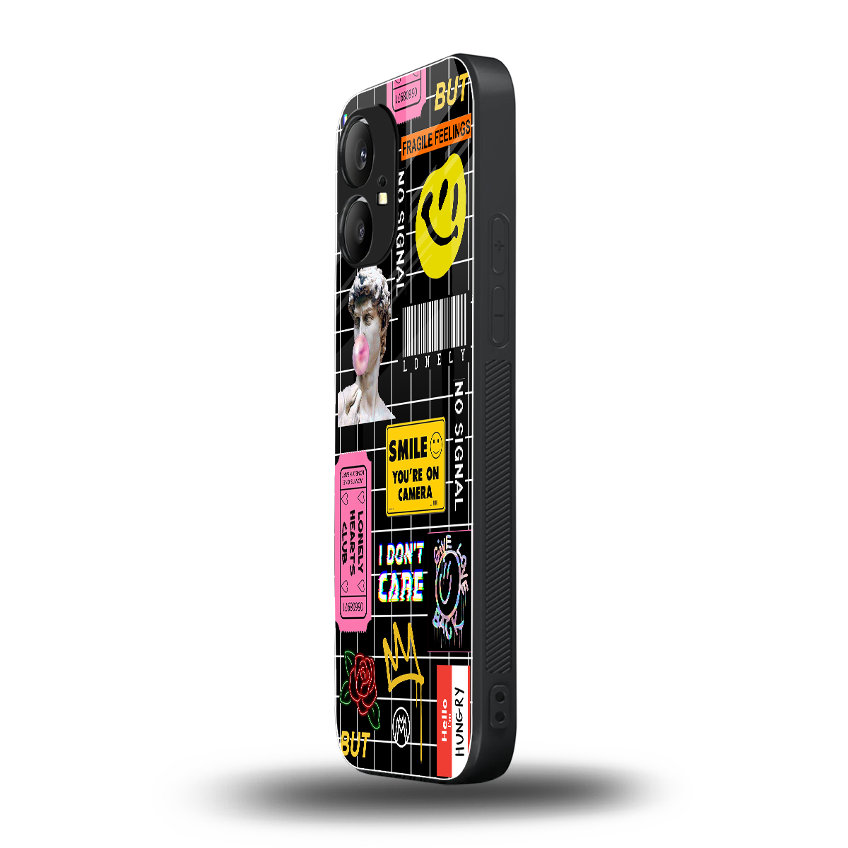 lonely hearts club black back phone cover | glass case for nothing phone 1