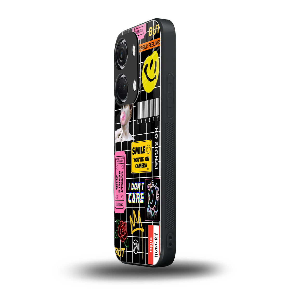 lonely hearts club black back phone cover | glass case for oneplus nord 3