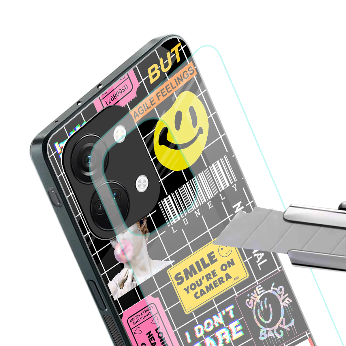 lonely hearts club black back phone cover | glass case for oneplus nord 3
