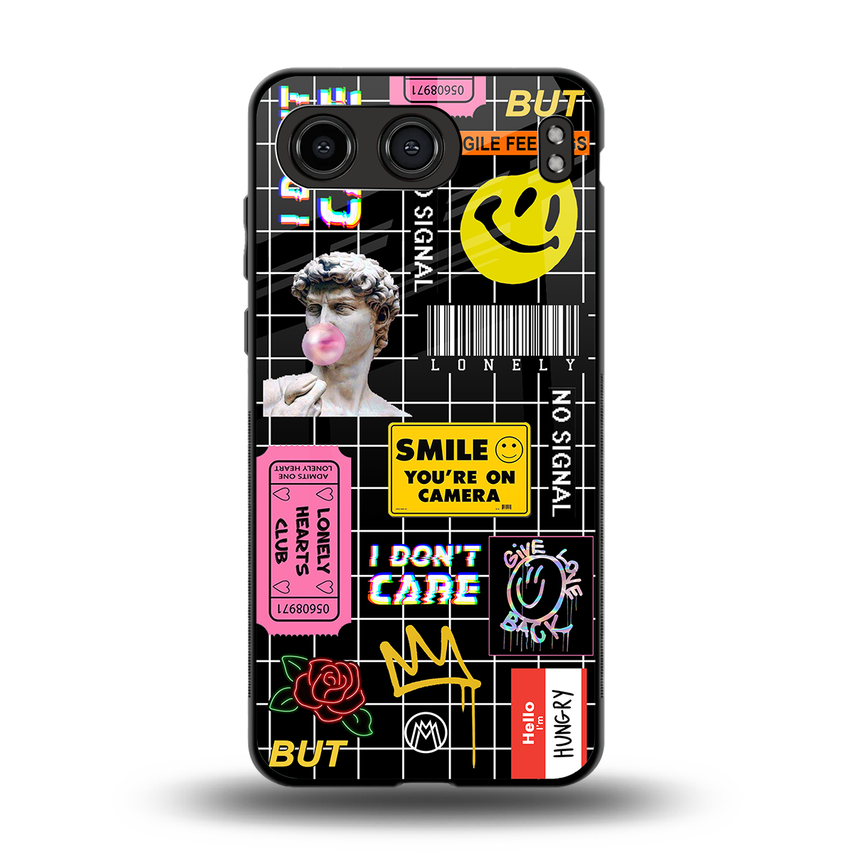 lonely hearts club black back phone cover | glass case for oneplus nord 4