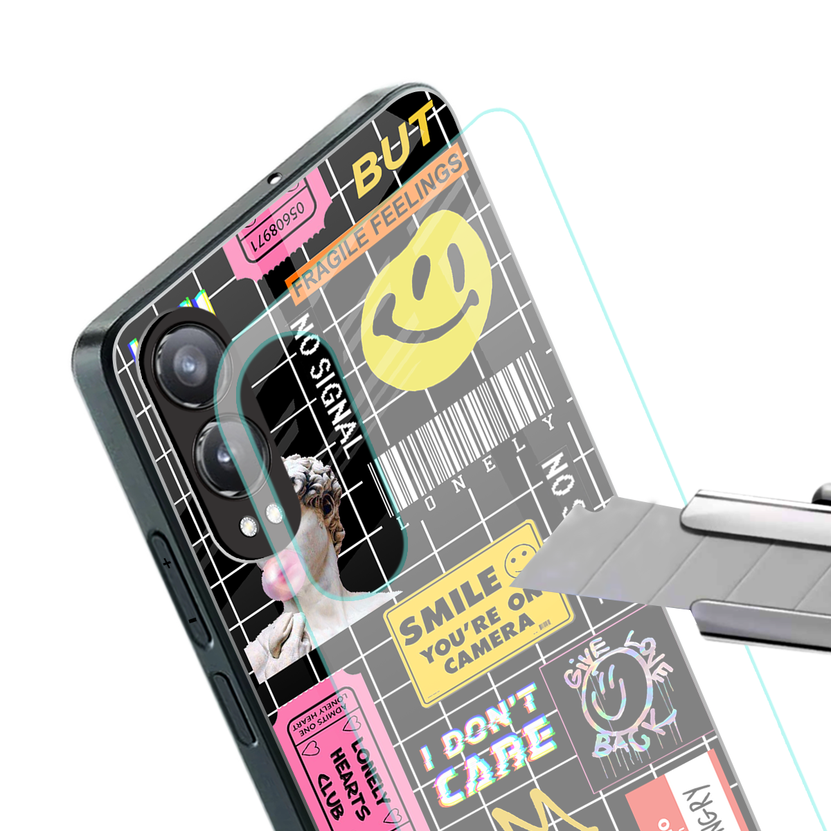 lonely hearts club black back phone cover | glass case for oneplus nord ce 4 lite