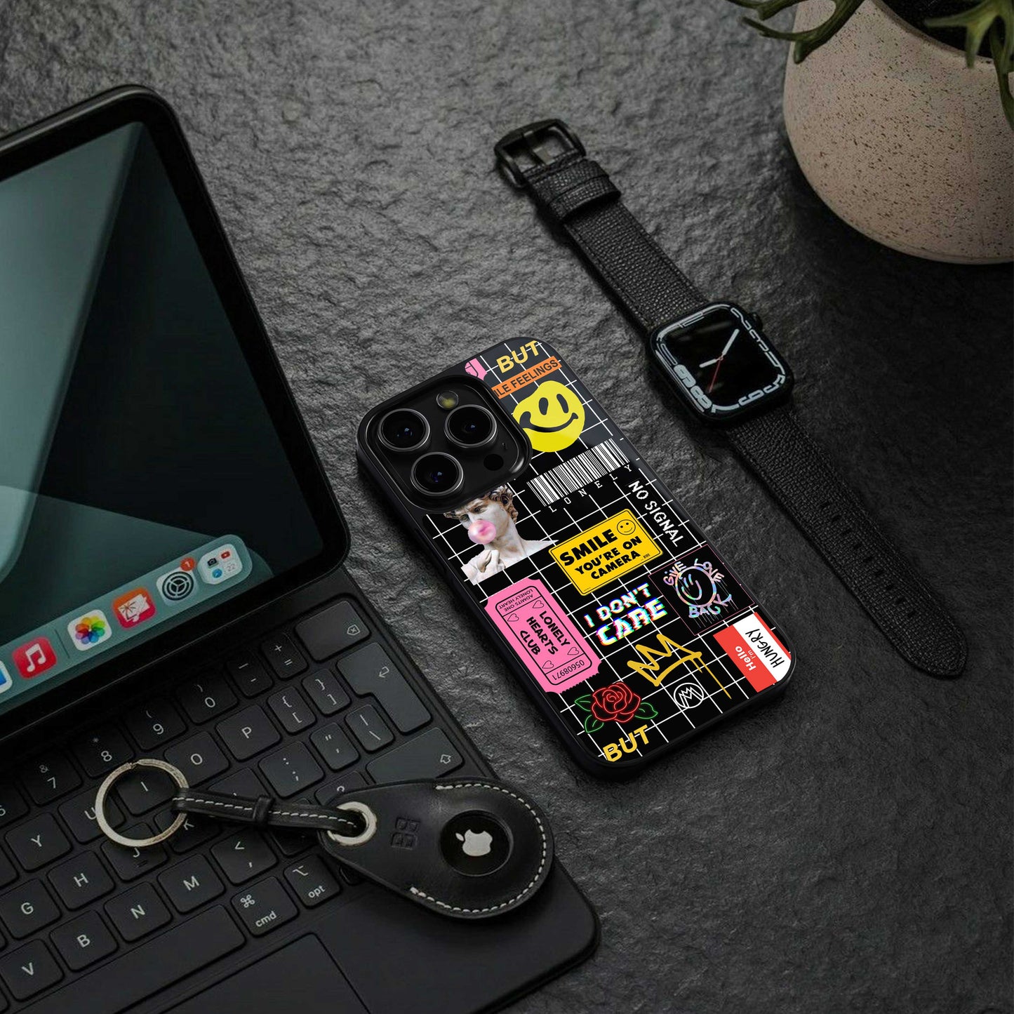 lonely hearts club black back phone cover | glass case for iphone 13 pro max